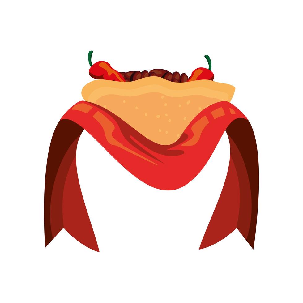 taco in a ribbon vector