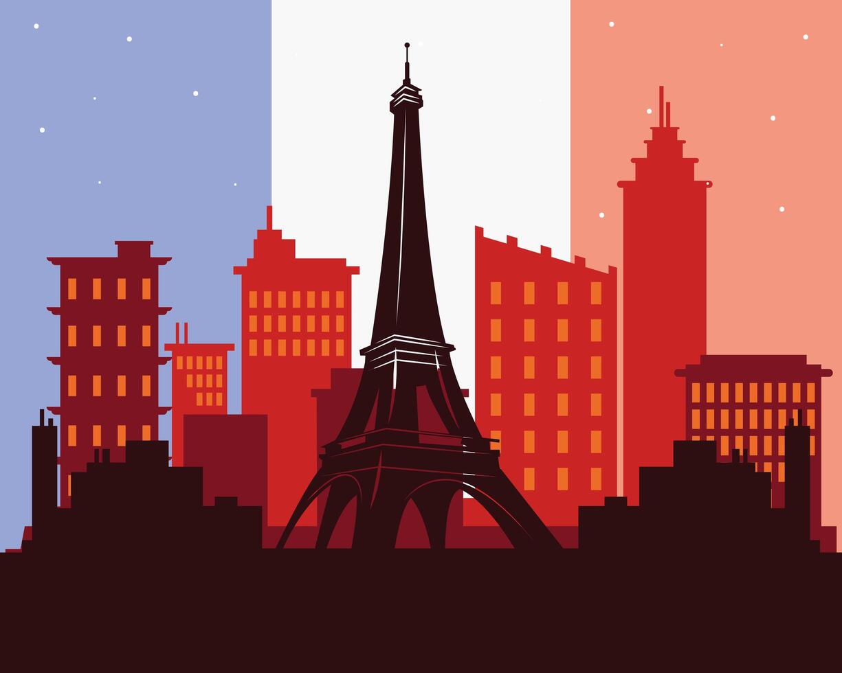 Bastille Day paris scene vector