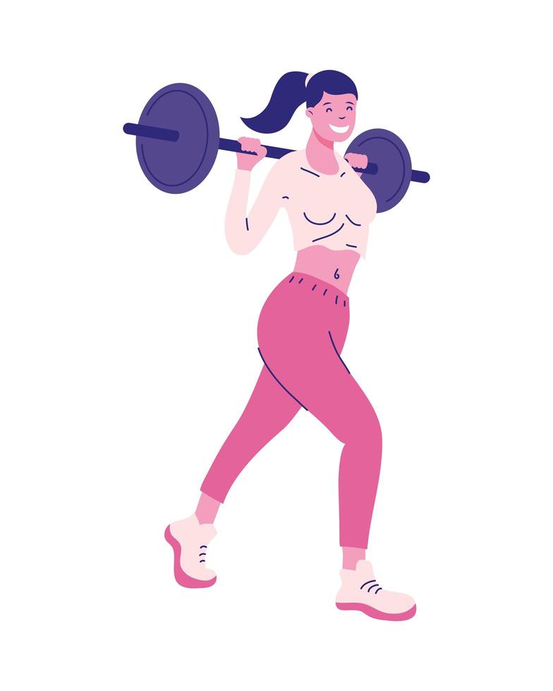 woman weight lifting vector