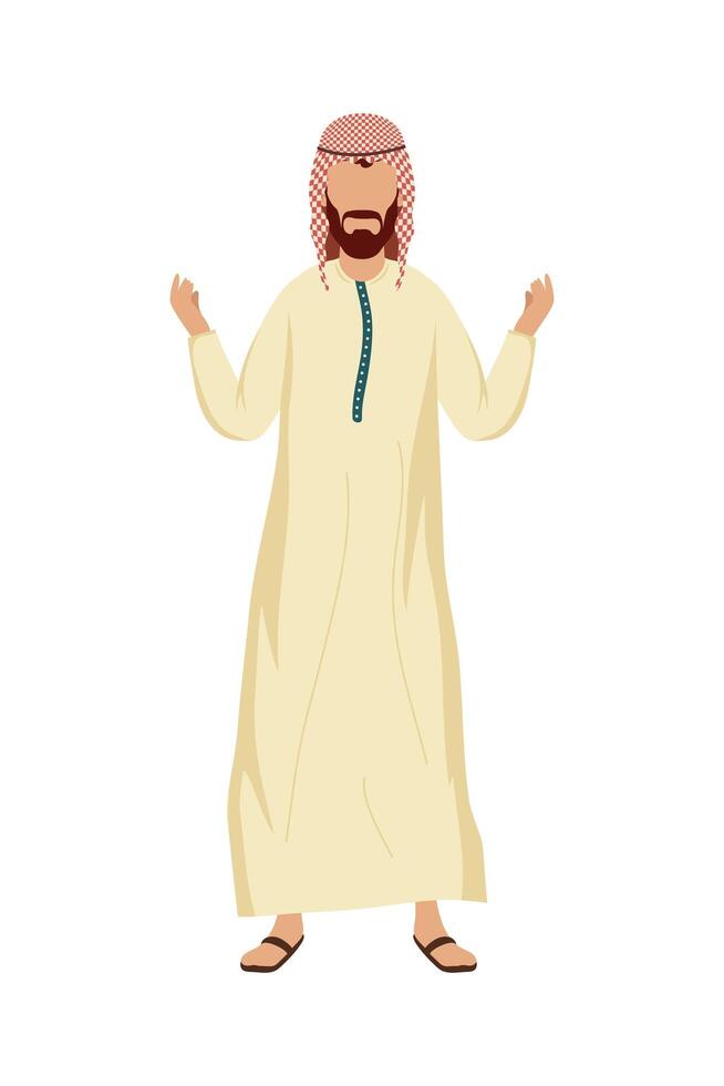muslim bearded man vector