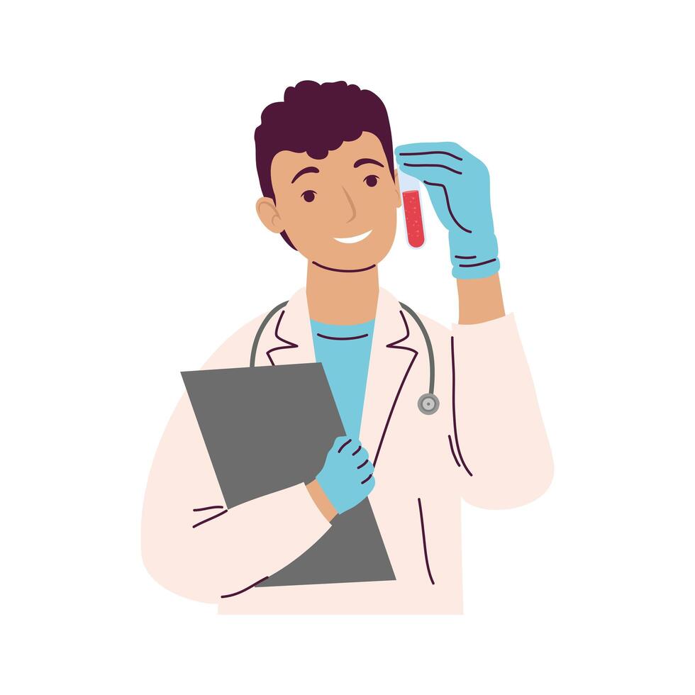 male scientist with checklist vector