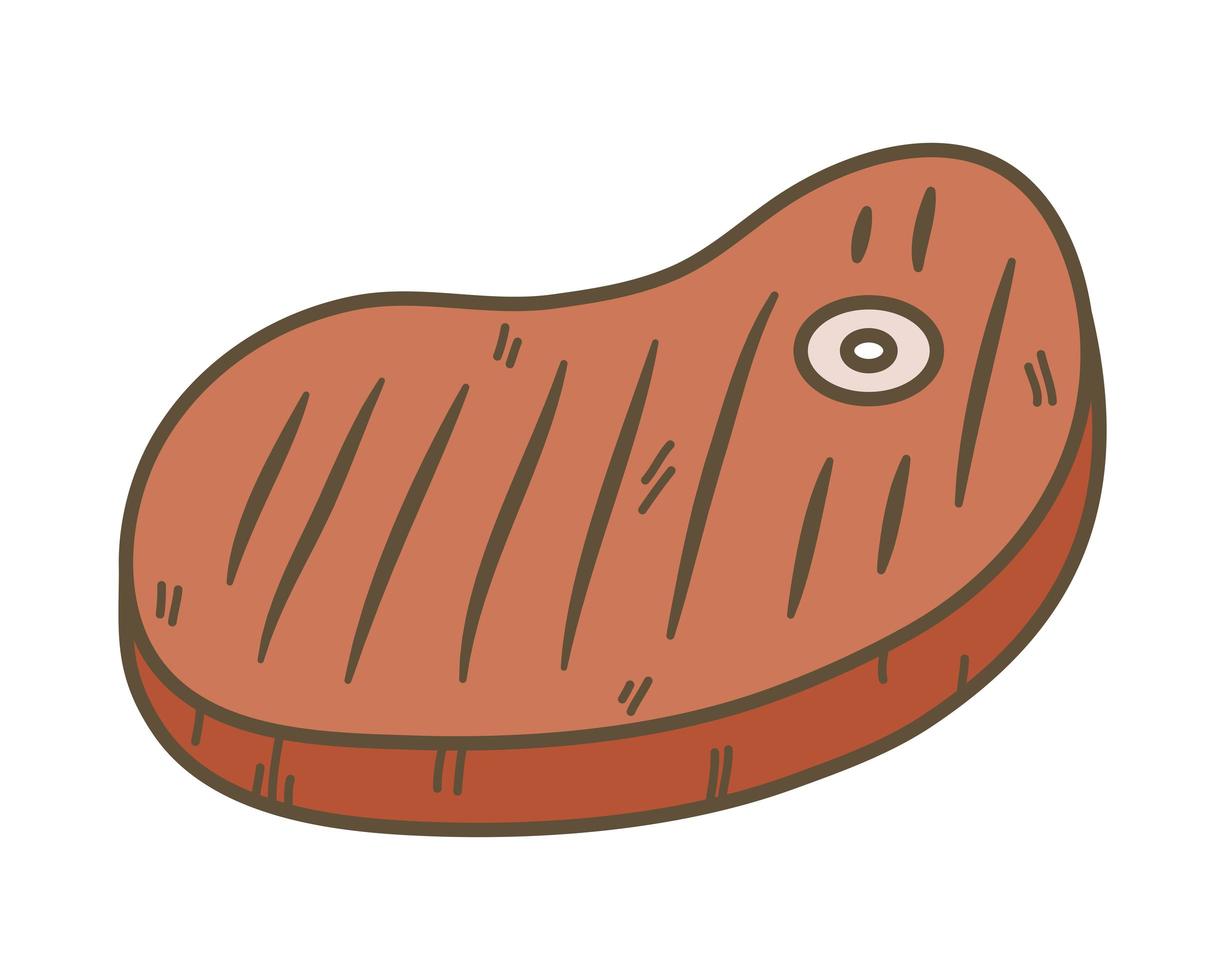 doodle de corte de carne vector