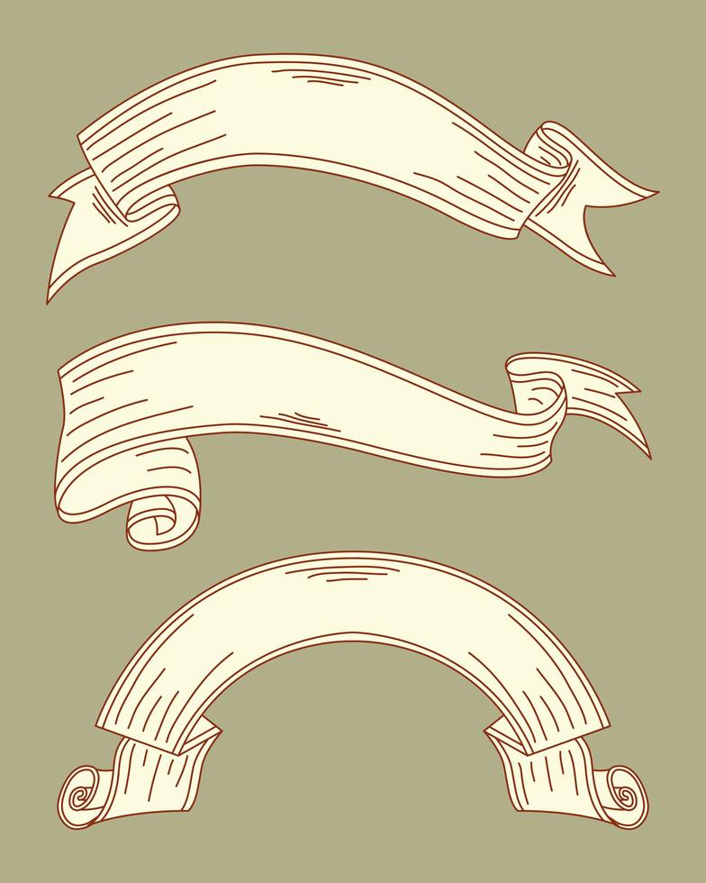 sketch three ribbons vector