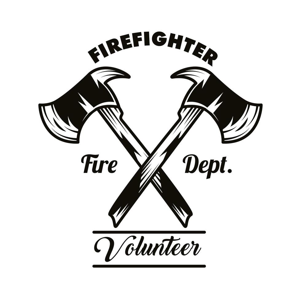 firefighter volunteer badge vector