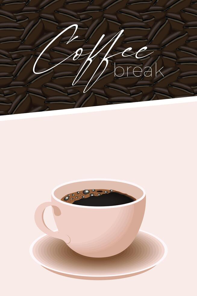 coffee lettering and cup vector