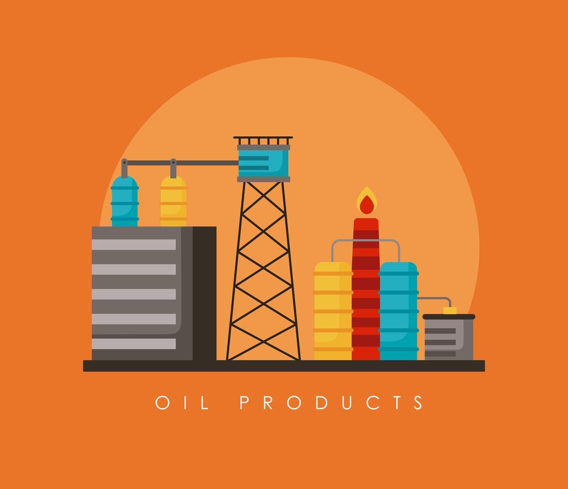 oil refinery factory vector