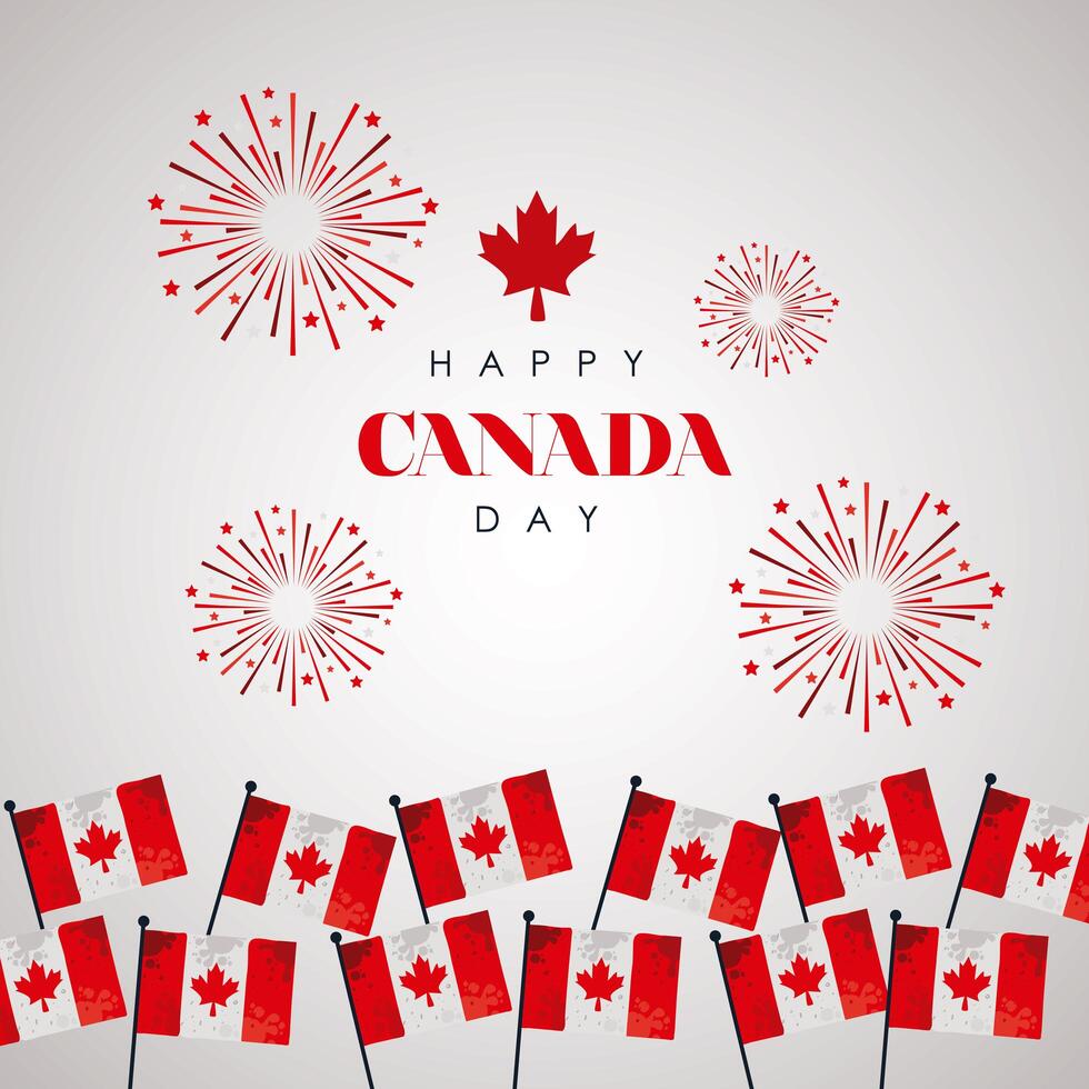 canada day flags vector