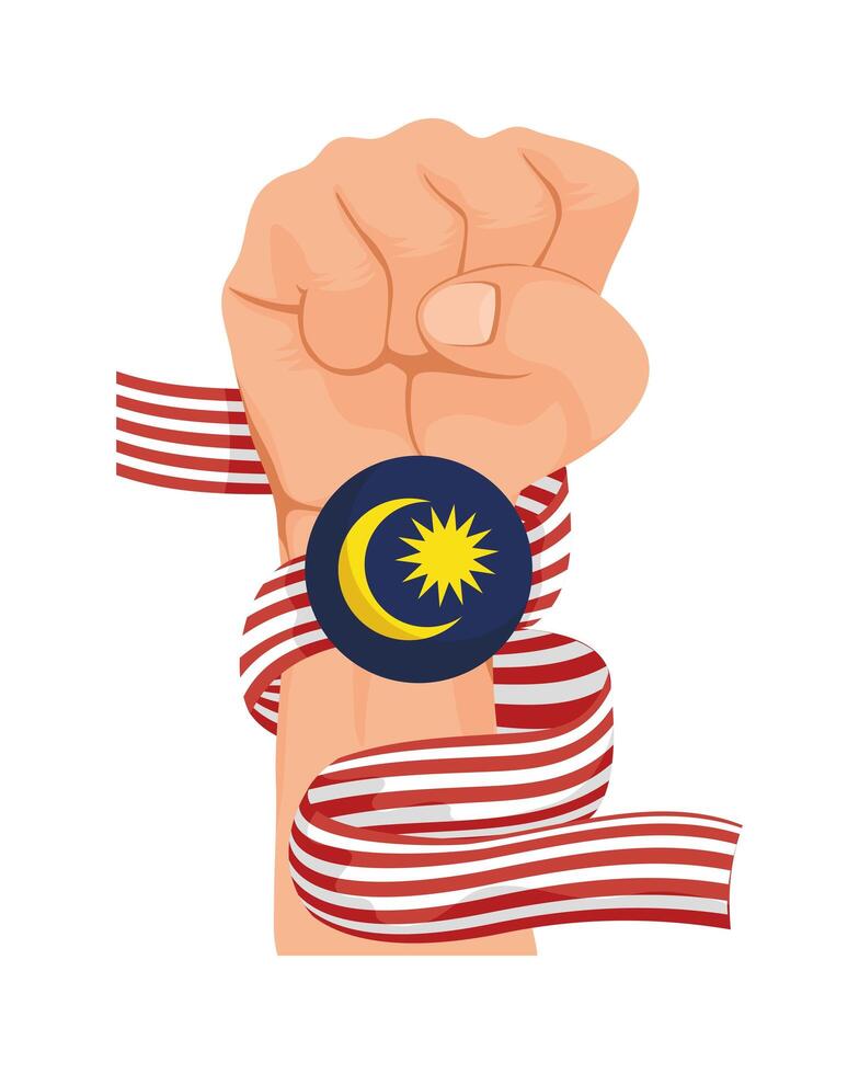 malaysia flag in fist vector