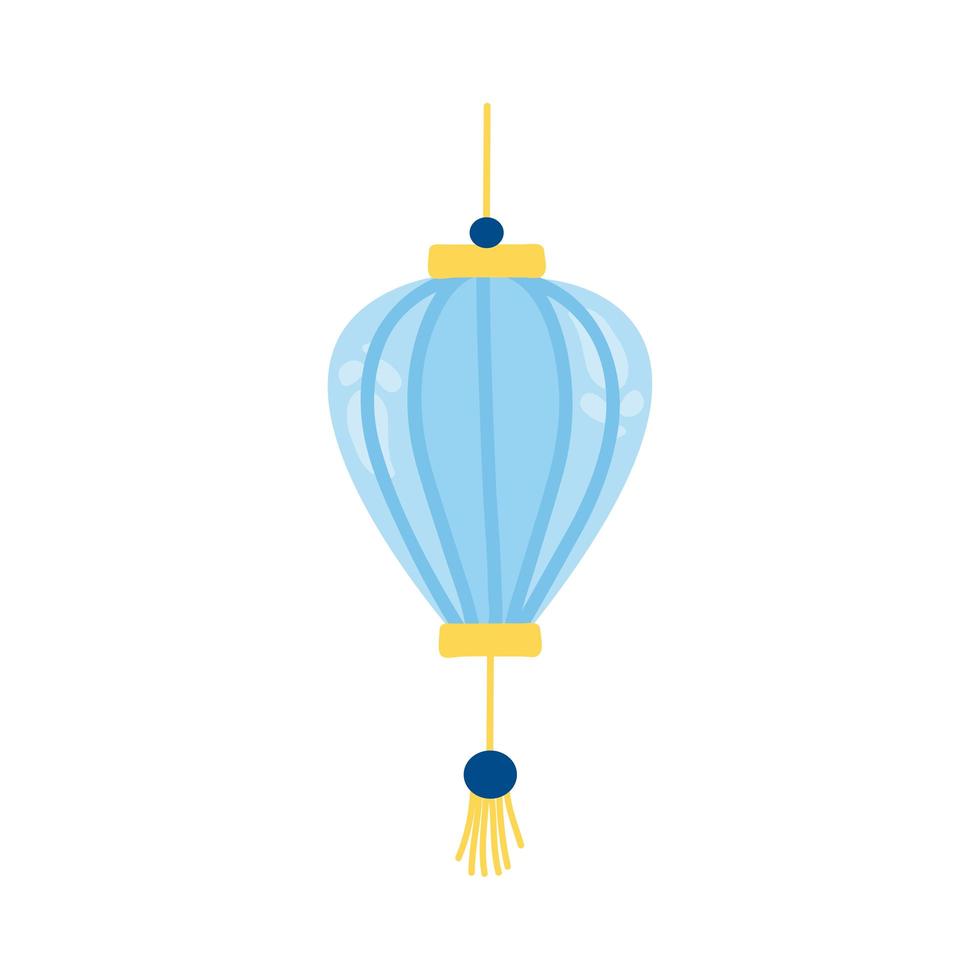 blue chinese lamp vector