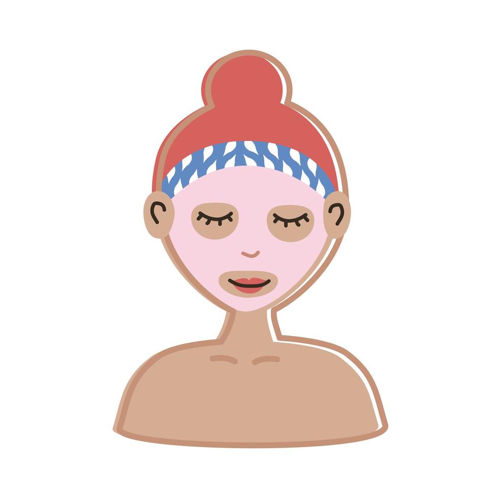 woman with facial mask vector