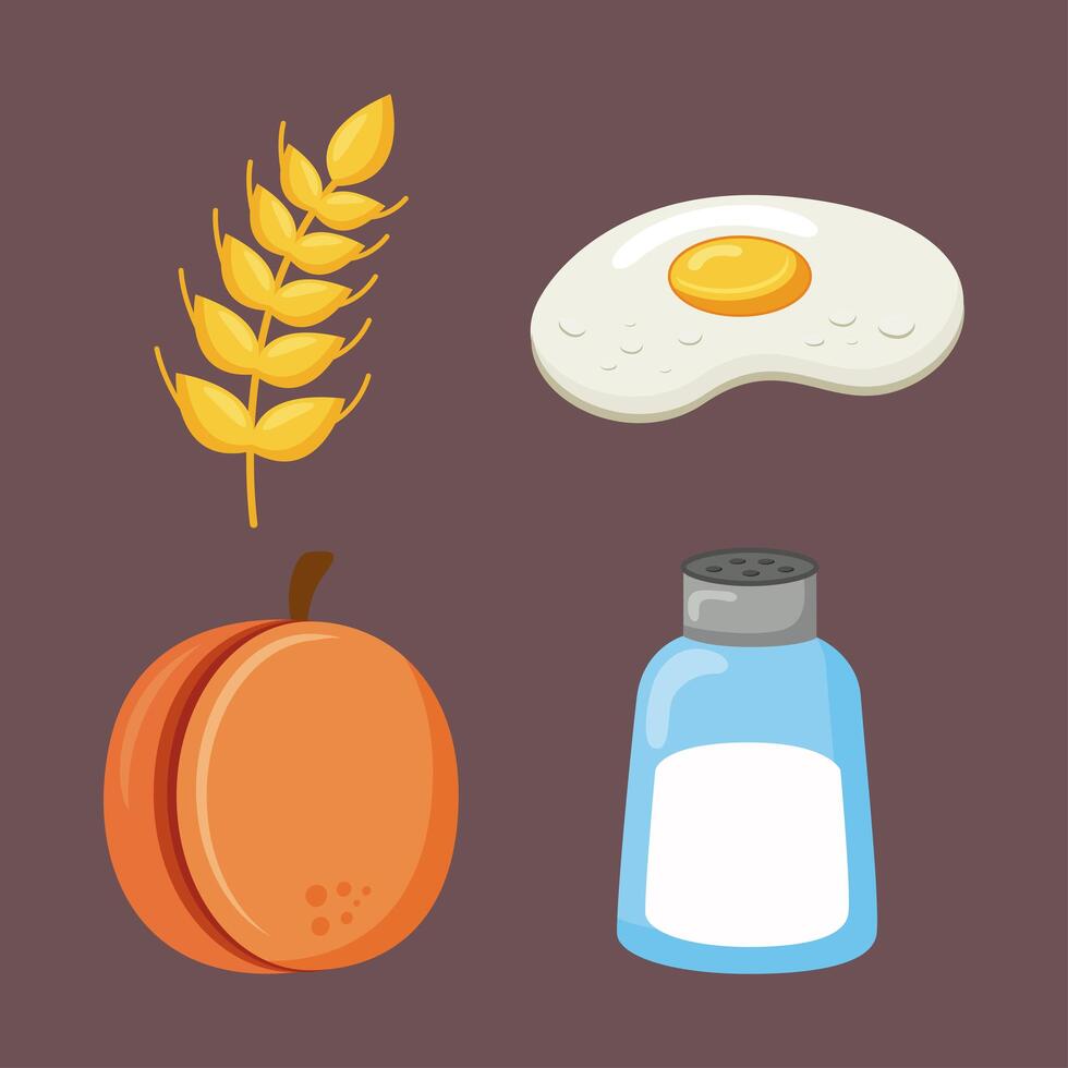 four minerals ingredients vector