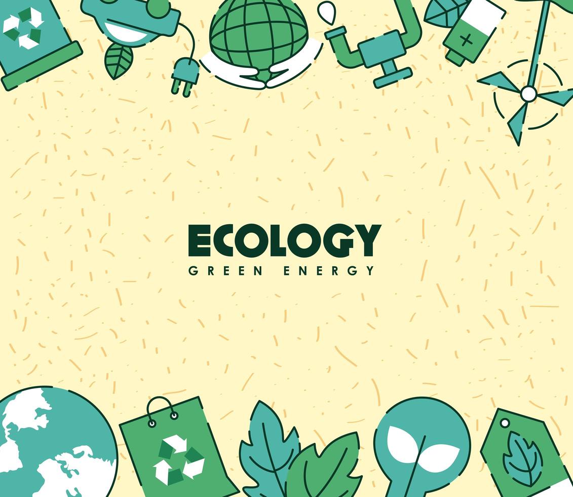 iconos de marco de ecología vector