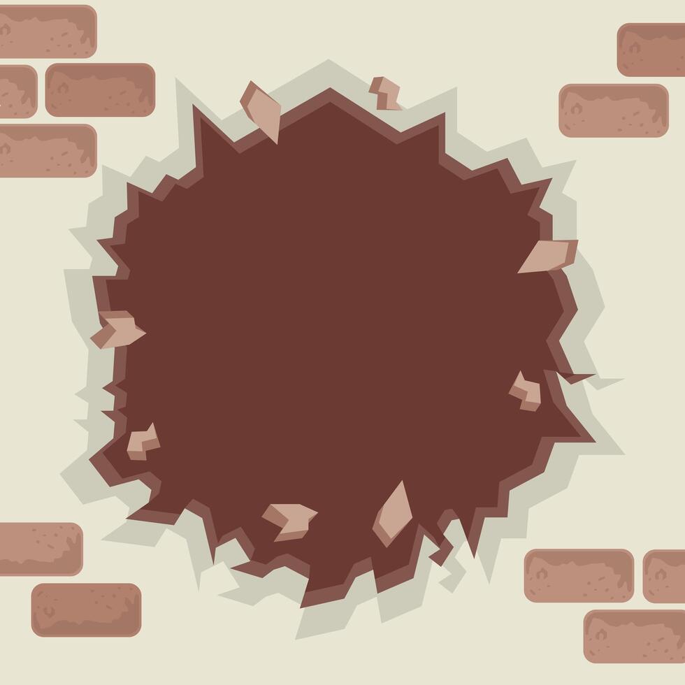 brown wall cracked vector