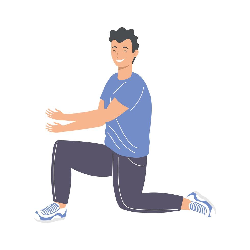 man casual kneeling vector