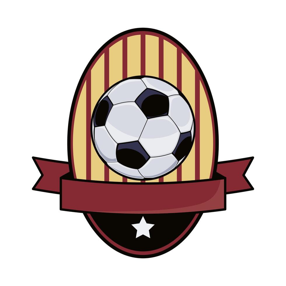 emblema de futbol con globo vector