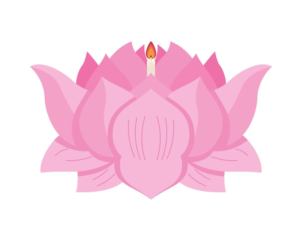 lotus raft with candle vector