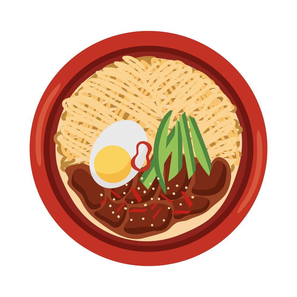 nrengmyeon korean food vector