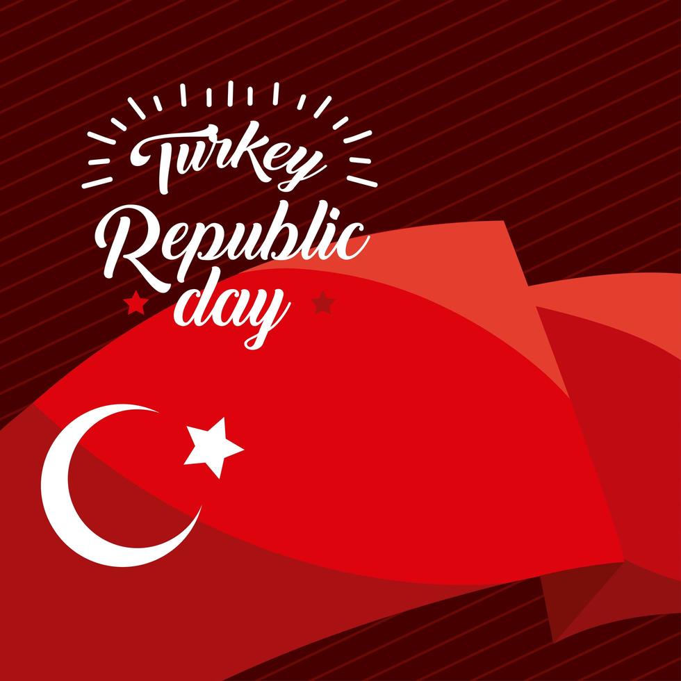 cartel del día de la república de turquía vector