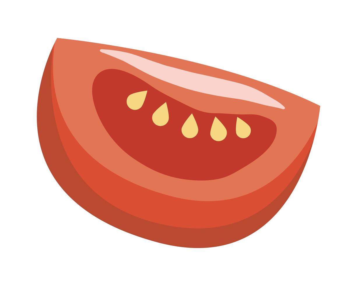 tomate medio vegetal vector