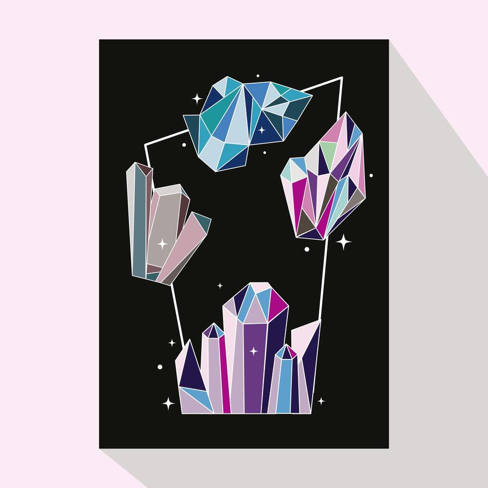 diseño de gemas de cristal vector