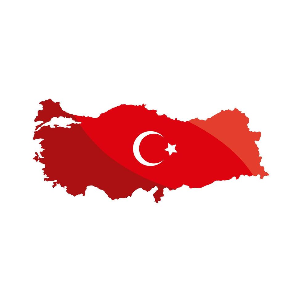 bandera de turquía en el mapa vector