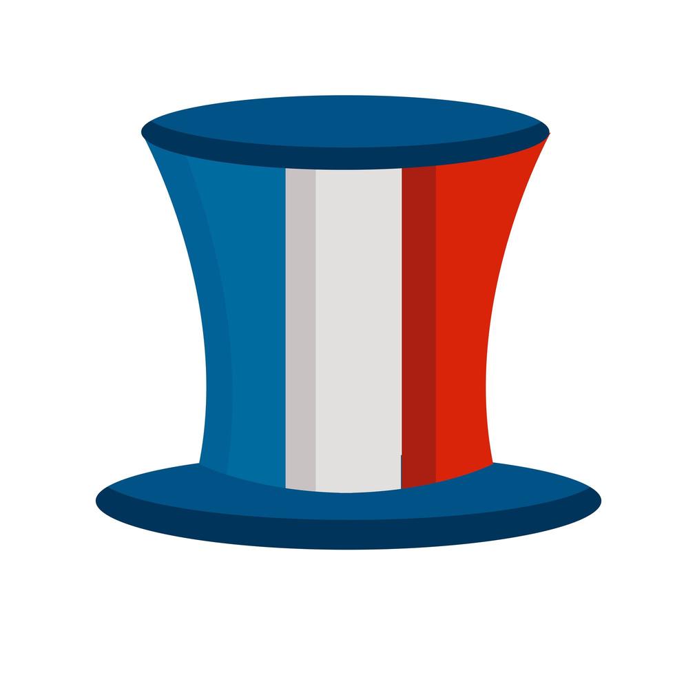 sombrero de copa de bandera de francia vector