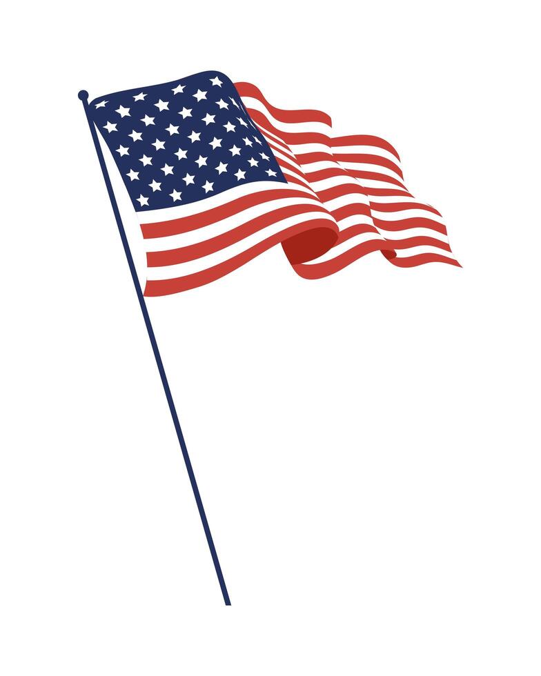 usa flag in pole vector