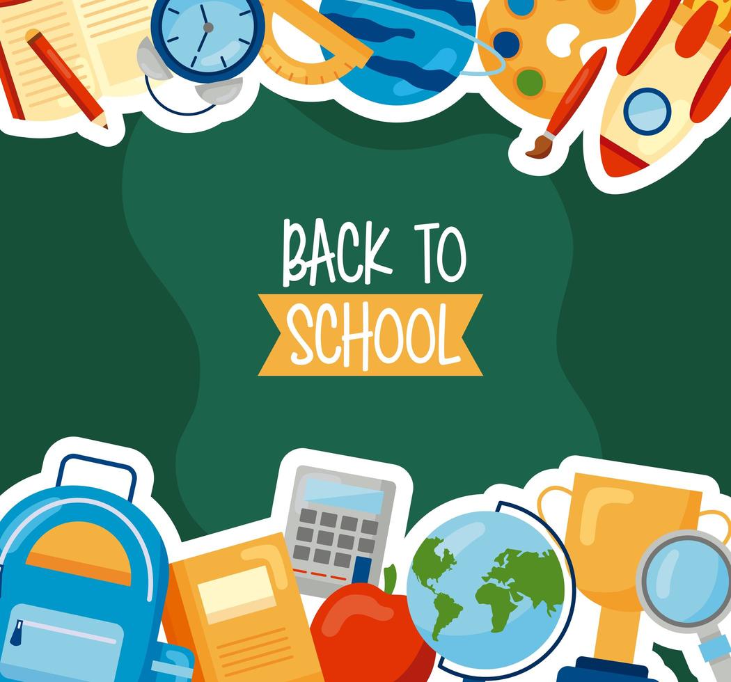 back to school frame vector