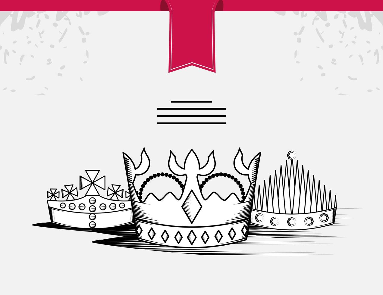 royalty vintage crowns vector