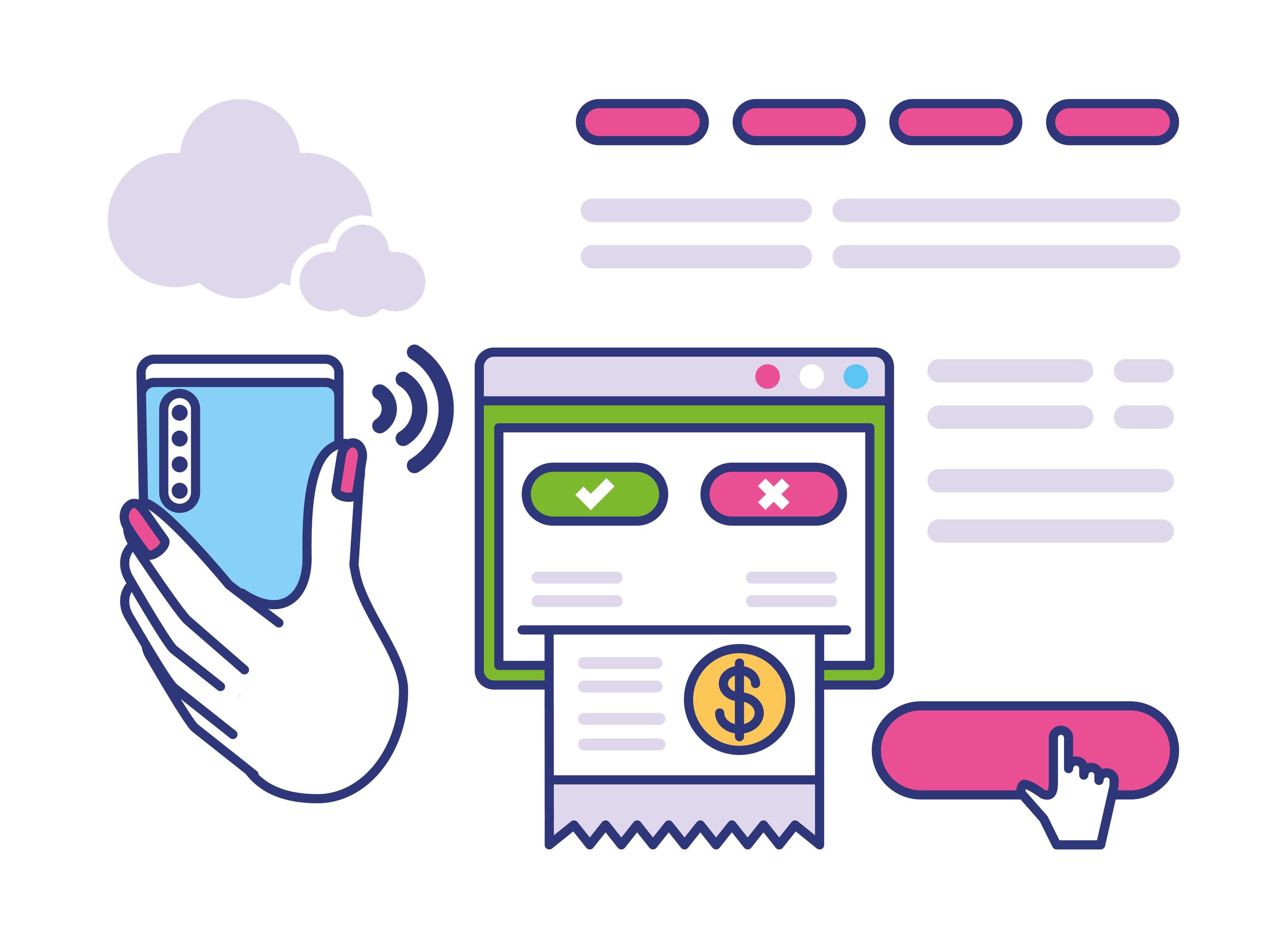 Payment Process Vector Image payment technology process 3752098 Vector Art at Vecteezy