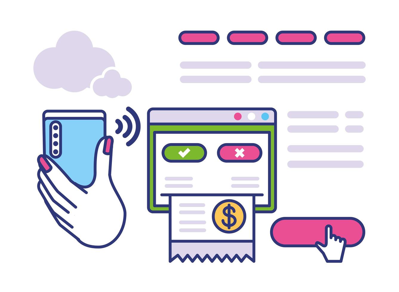 payment technology process vector