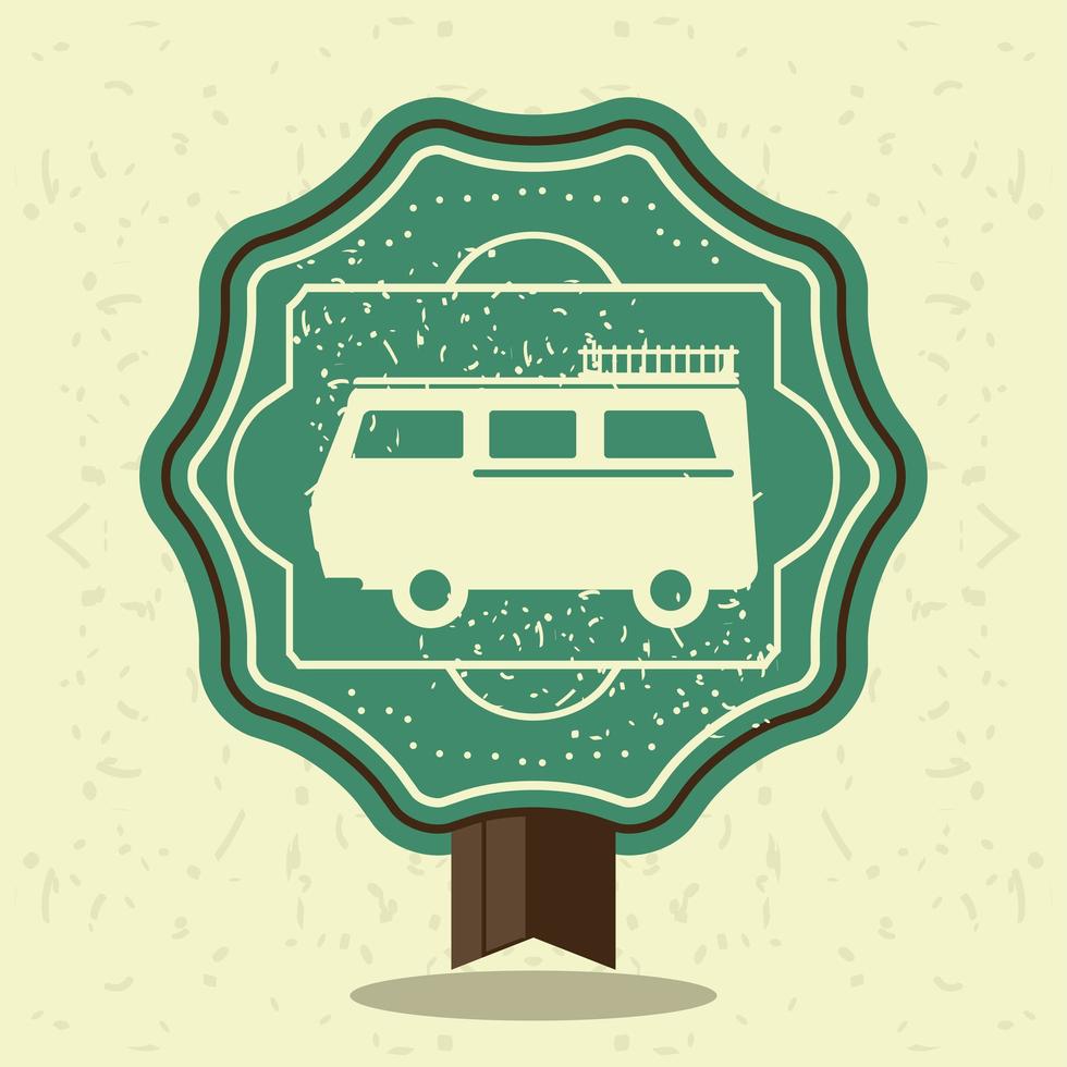 vintage label car vector