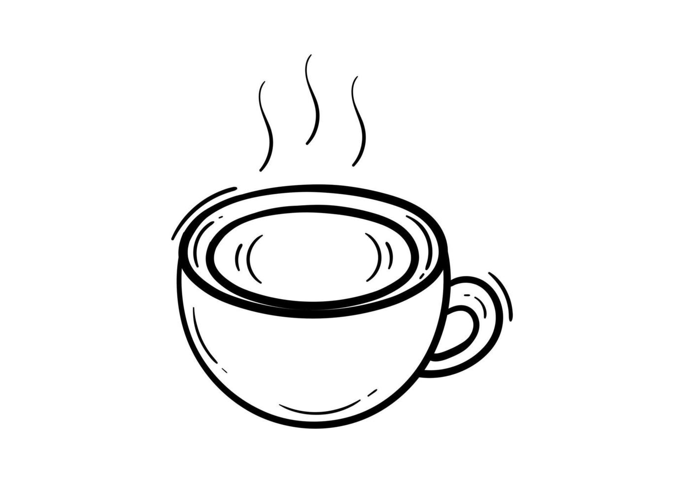 Ilustración de contorno de taza de café vector