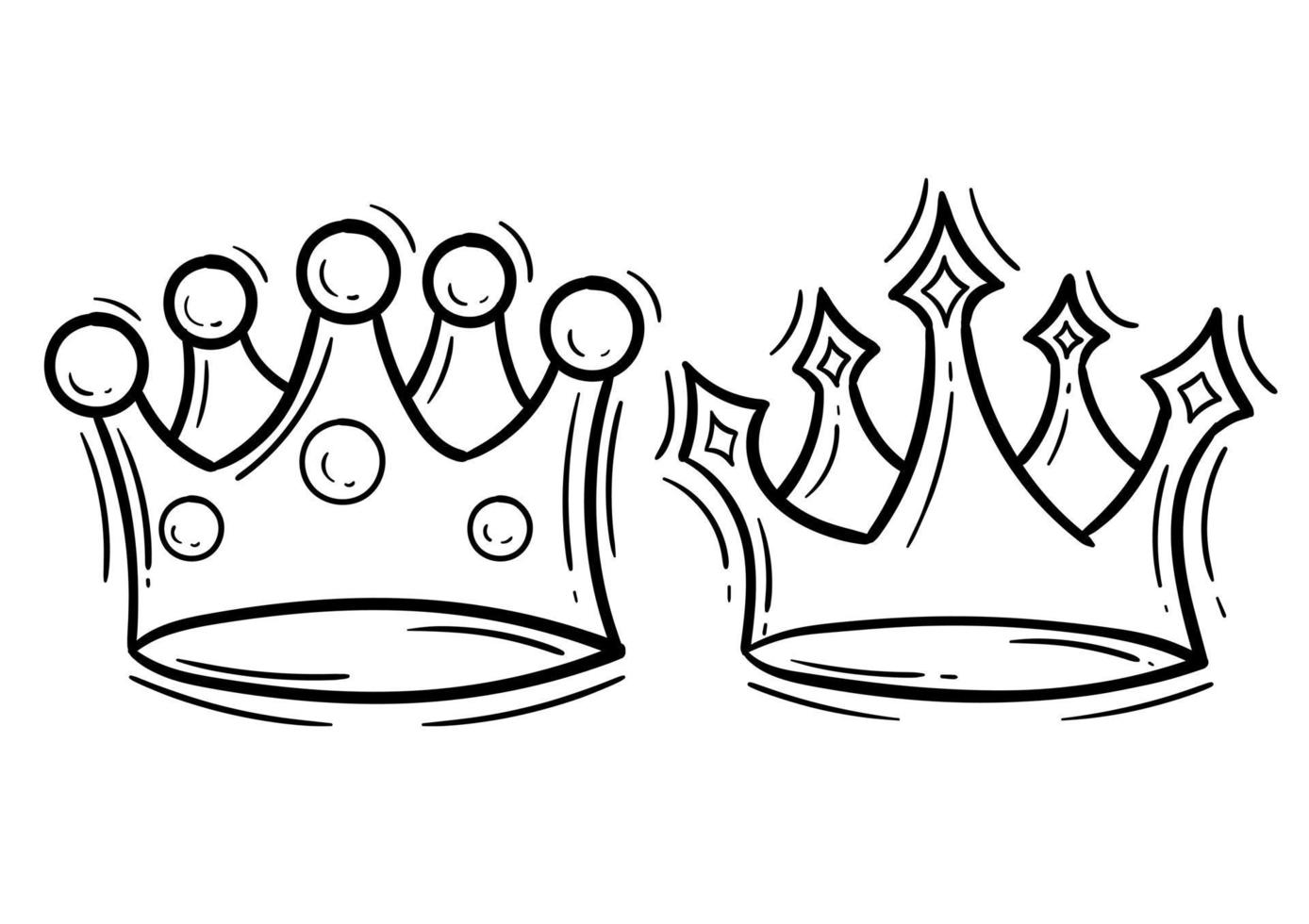 king and queen crown outline illustration vector