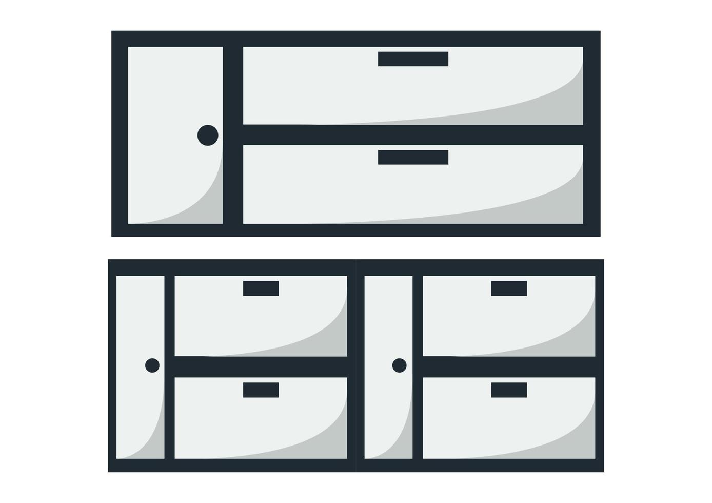 wardrobe design with two different wardrobe types vector