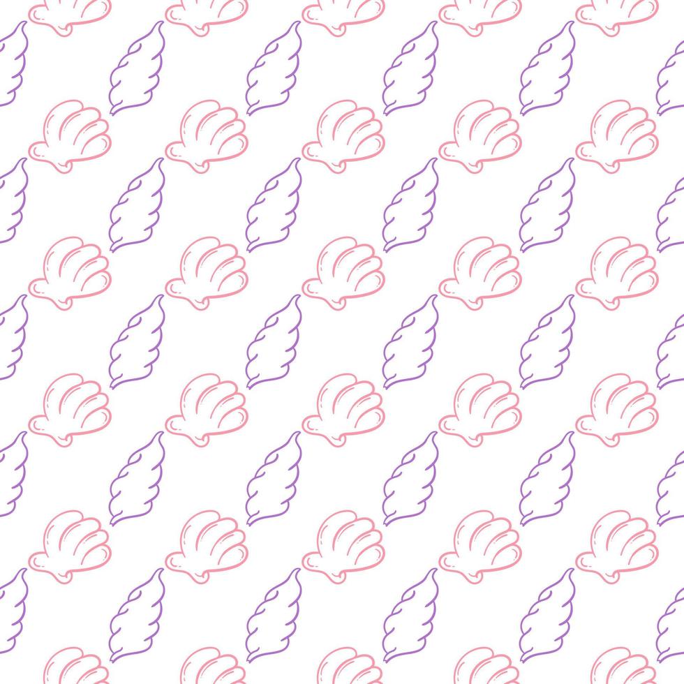 seashell seamless pattern in pink and purple vector