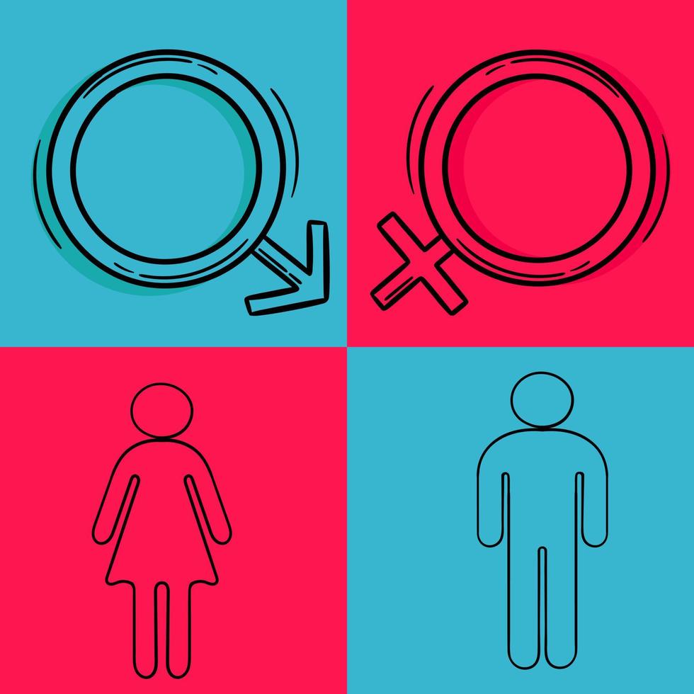 male and female gene symbol illustration 2 vector