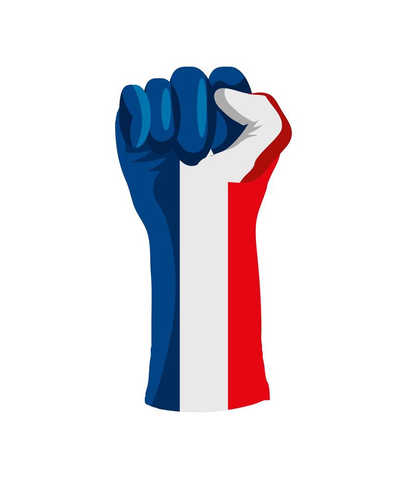 raised hand flag france vector