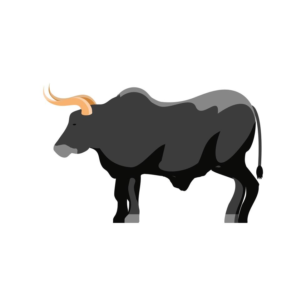 bull with long horns vector