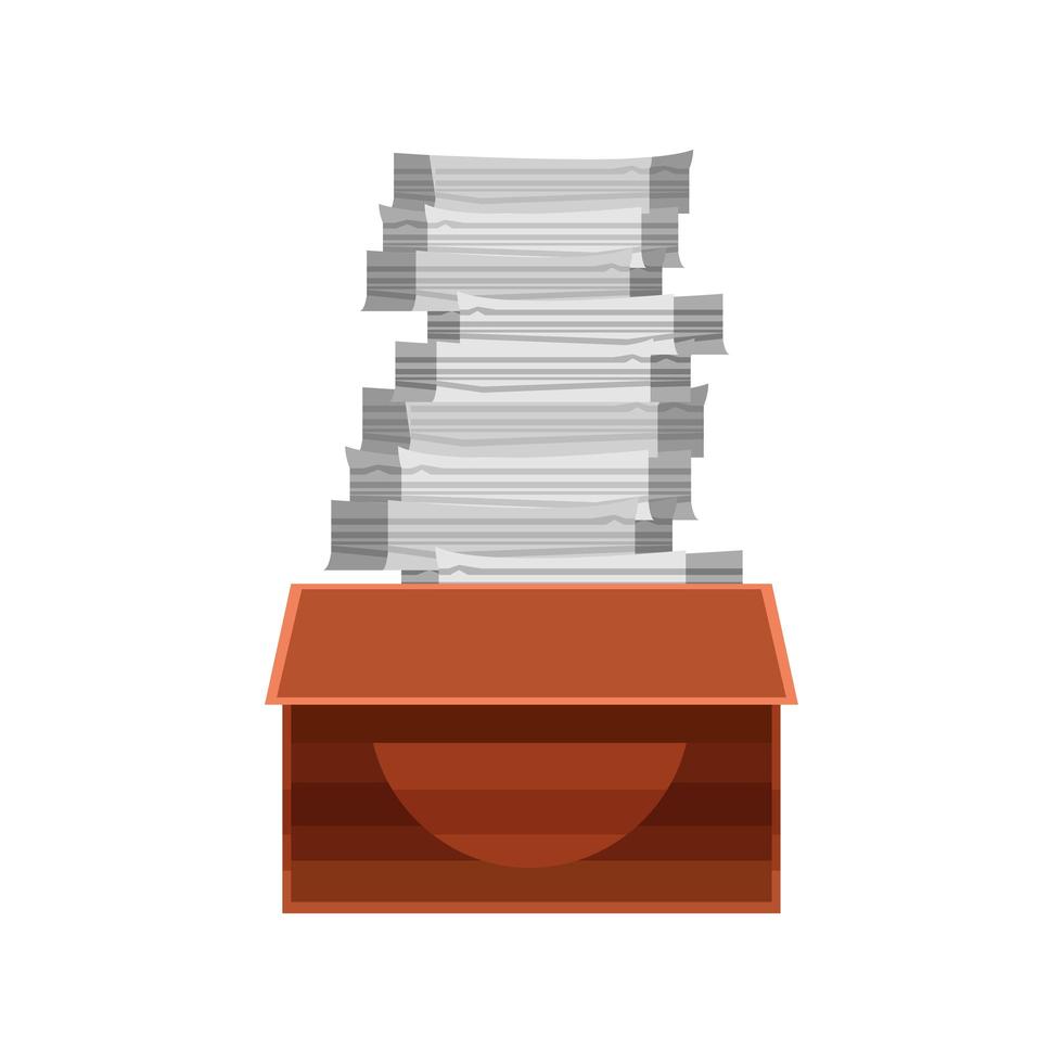 pile of paperwork in box vector