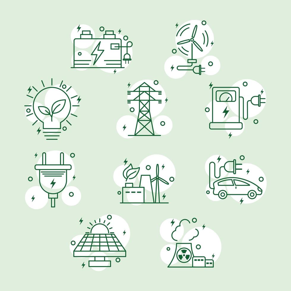 ten energy icons vector