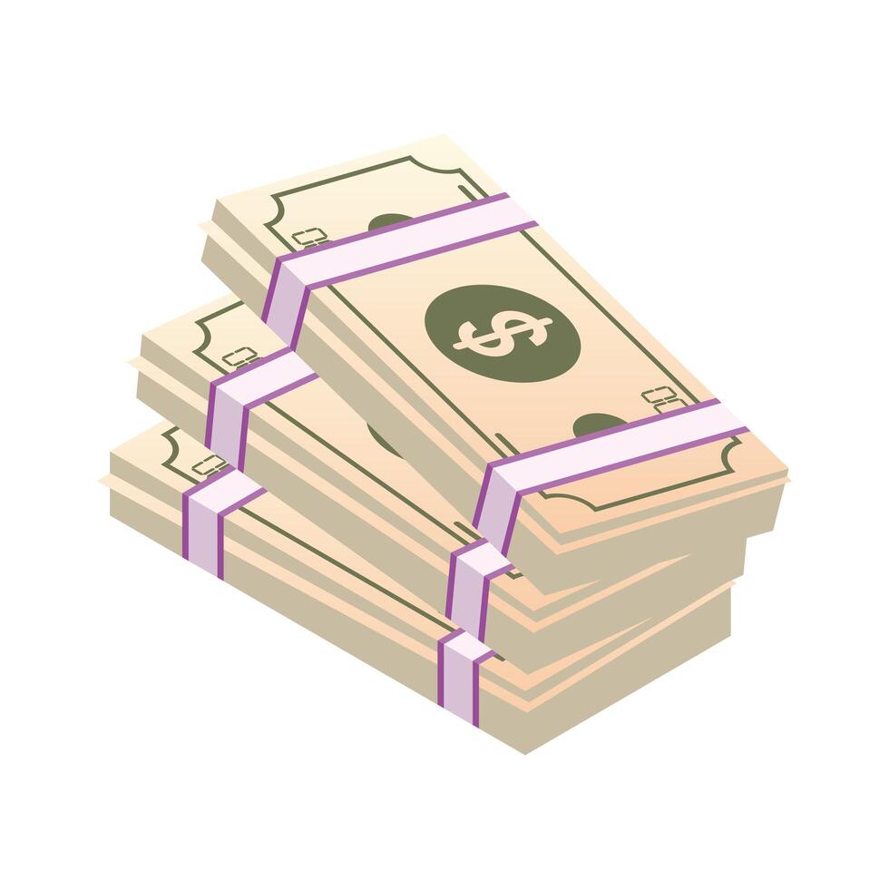 isometric bills icons vector