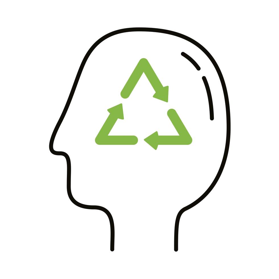 recycle arrows profile vector