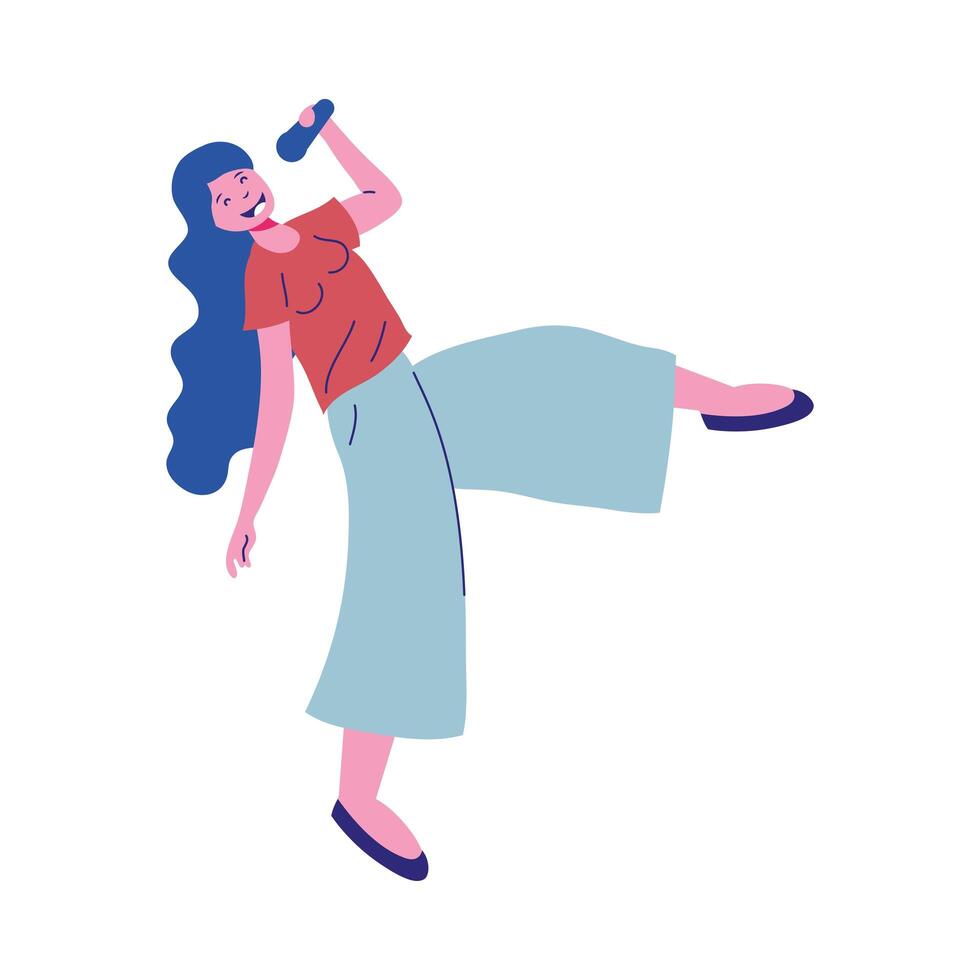 woman cartoon singing vector