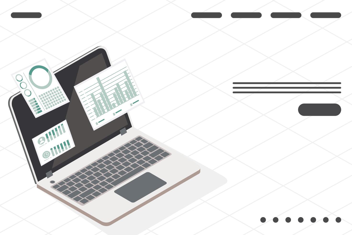 analytics data in laptop vector
