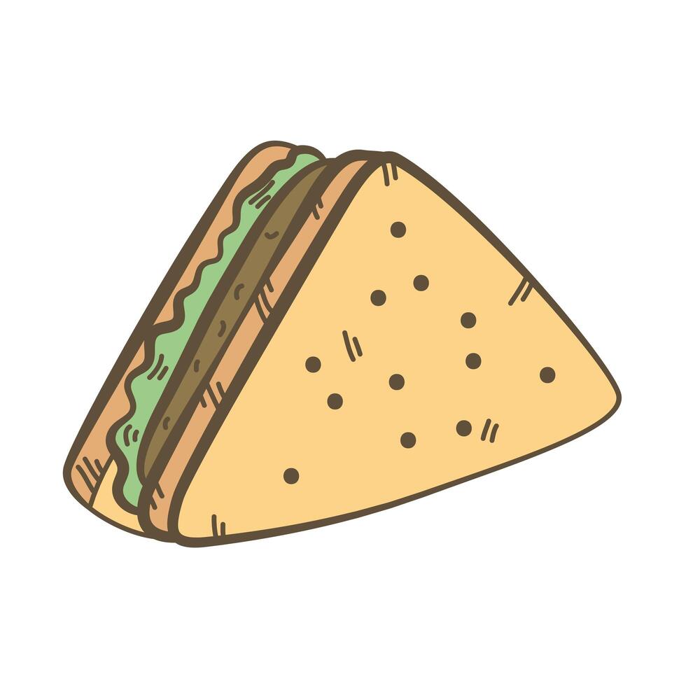 triangulo sandwich comida rapida vector