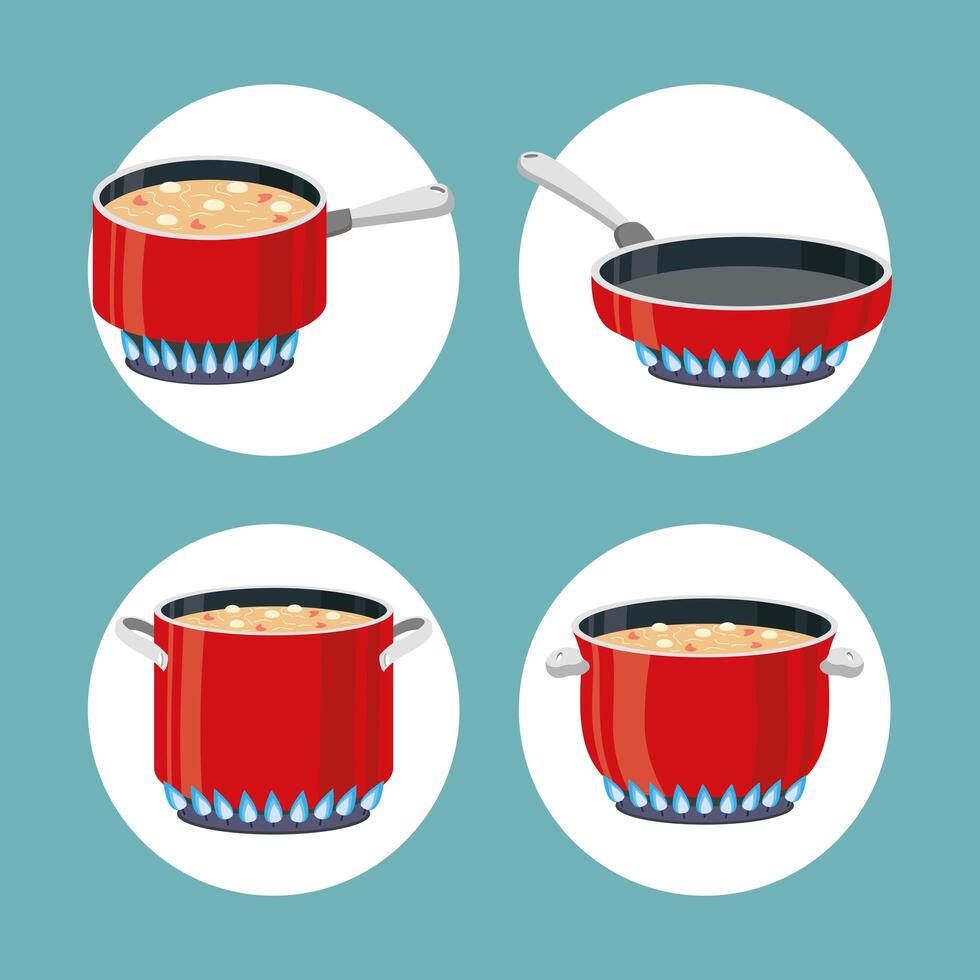 four cooking icons vector