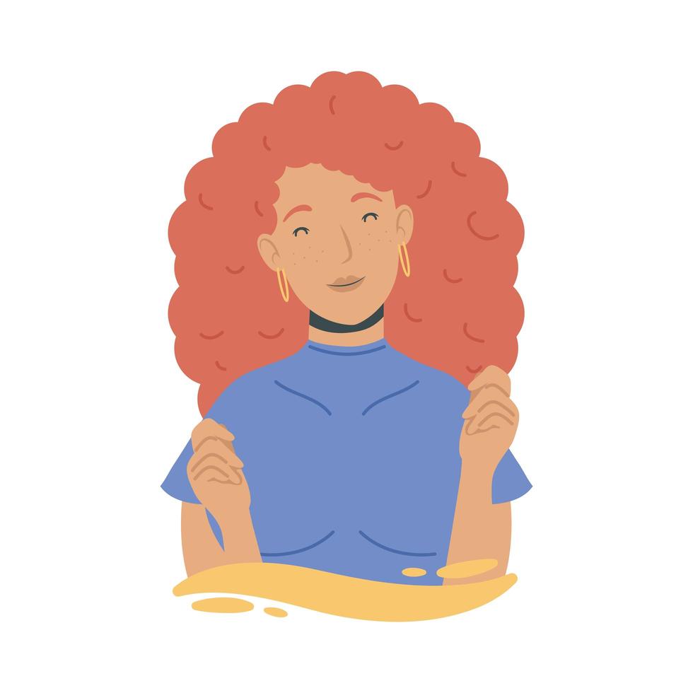 redhead woman character vector