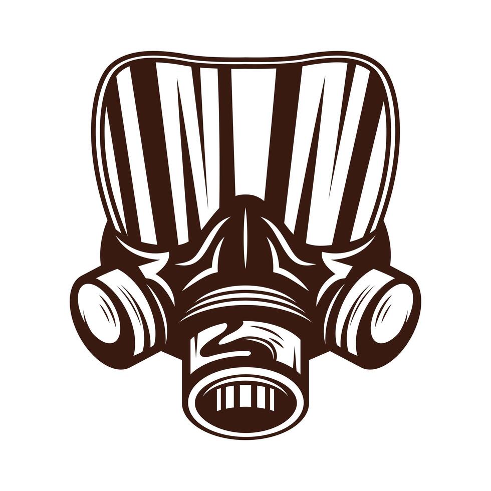 firefighter gas mask vector