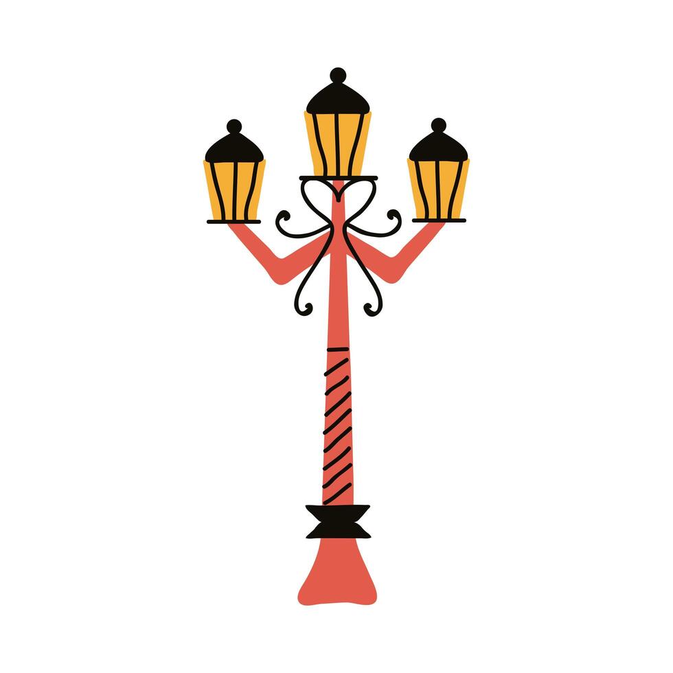 retro street lamp vector